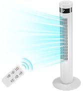 Antarctic Star Tower Fan Portable Electric Oscillating Fan (36 inch, White) | Quiet Cooling, Remo...