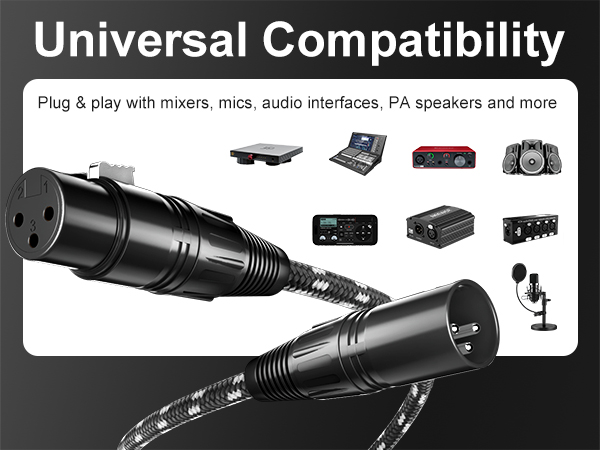 xlr Mic Cables 1ft 2 Pack