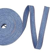Pandahall 10.93 Yard Stitch Denim Ribbon 0.62 Inches Royal Blue Jeans Cloth Fabric Ribbon for Sew...