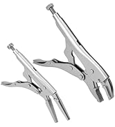 TOOLMAYS 2-Piece Locking Pliers Set, 7" Curved Jaw Locking Pliers, 6" Long Nose Locking Pliers In...