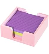 WINFFOR Acrylic Notepad Holder Dispenser - 3x3 in Sticky Note Memo Holder for Desk Organizer (W/O...