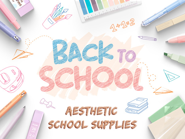 aesthetic back to school supplies college preppy stuff for students girl cute stationary set