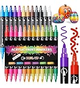 Acrylic Paint Pens Markers, 24 Colors Dual Tip Acrylic Paint Pens for Rock Painting, Wood, Canvas...
