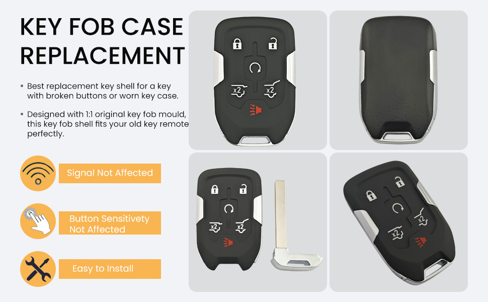 6 Buttons Replacement Key Shell for GMC for Chevy 3