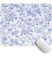 PaJiaNi Light Blue Chinoiserie Mouse Pad,Blue and White Floral Desk Mat,Girly Preppy Floral Mouse...