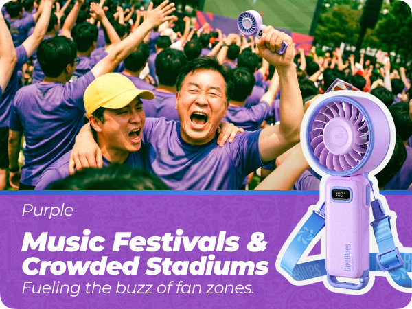 purple portable fan