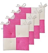 Zalvox Office Stacking Chair Cushions 4 Pack, Corduroy High Density Foam Kitchen Seat Cushions wi...
