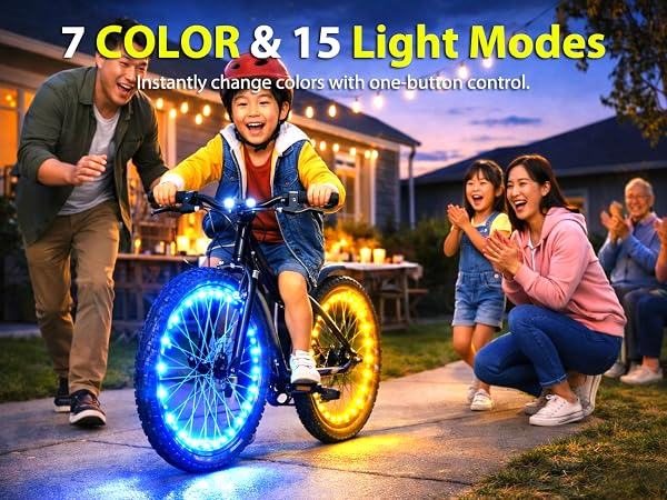 bike wheel lights bicycle accessories night riding trike bmx led kids wheels tire cycling spoke