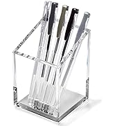 OfficeGoods Acrylic Pen & Pencil Holder - Modern Trapezoid Design - Beautiful Desk Organizer for ...