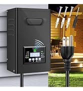 300W Low Voltage Landscape Transformer, Landscape Lighting Transformer with Timer and photocell S...