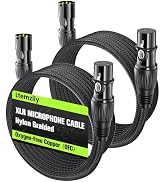 Ltemziiy XLR Cable 6ft 2 Pack, Male to Female XLR Microphone Cable, Gold-Plated 3-Pin Oxygen-Free...