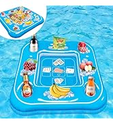 Fistone Large Inflatable Floating Game Table - Tray for Pool & Beach Party, Summer Fun Food & Dri...