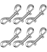6 PCS Double Ended Snaps, 3.5 Inch Zinc Alloy Trigger Metal Clip, Silver Double Ended Snap Hooks ...