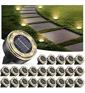 vighep Mini Solar Ground Lights, 24 Pack Solar Lights Outdoor Waterproof, Upgraded LED Flat Lands...