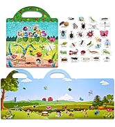 ASTARON Reusable 3D Puffy Sticker Book for Kids 2-6, Cute Waterproof Insects Stickers 88 Pcs,Puff...