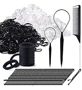1000Pcs Elastic Hair Ties, IKOCO Small Rubber Bands for Girls Including 500 Clear and 500 Black E...