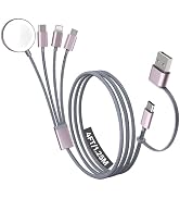 Travel Essentials, 4 in 2 Multi Charging Cable for Apple Watch Charger/iPhone Charger,USB C Cable...