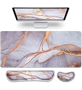 Gimars 3 in1 Mouse Pad and Keyboard Wrist Rest, Large Gaming Mouse Pad & Keyboard Wrist Rest Supp...