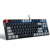 75% Mechanical Gaming Keyboard with Red Switch, MageGee LED Blue Backlit Keyboard, 87 Keys Compac...