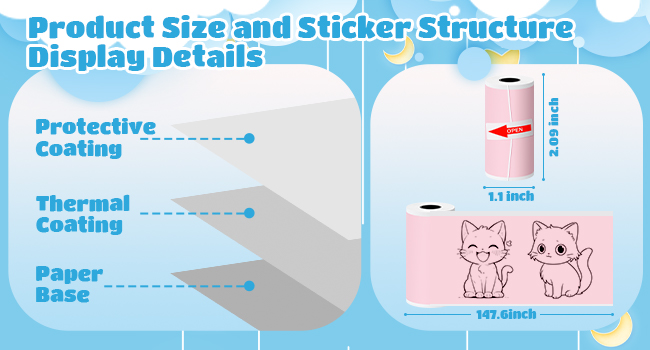 mini printer sticker paper mini thermal printer sticker paper thermal sticker paper