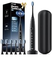 OasiSmile Sonic Electric Toothbrush, 42000 VPM Toothbrush with 6 Brush Heads & Travel Case, 5 Mod...