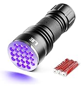 LE Black Light Flashlight, Small UV Lights with 21 LEDs, 395nm, Ultraviolet Light Detector for In...