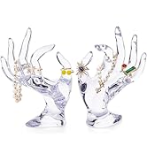 ZOOFOX 2 Pieces Jewelry Display Holder, Polyresin Mannequin Shaped Jewelry Organizer, Jewelry Dis...