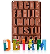 26 Cavities Large Letter Molds Silicone Alphabet Mold for Crayon, Resin, Chocolate, Candy, Wax, C...