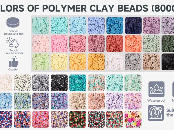 showing the 48 colors of polymer clay beads