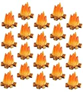 Toyvian 24 Pcs Fake Fire: Miniature Campfire Model, Handmade Resin Fire Pit Ornament for DIY Micr...