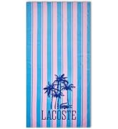 Lacoste 100% Cotton Large Beach Towel, Ultra-Absorbent & Fast-Drying, Machine Washable, Palm Tree...