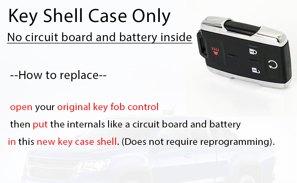 2015-2021 GMC Canyon 2014-2021 GMC Sierra key fob replacement key shell case