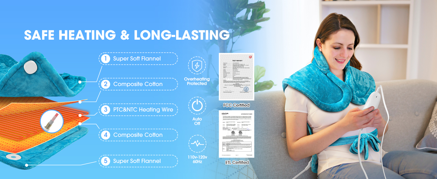 Heating Pad Birthday anniversary Gifts for Women Men Mom Dad Grandma Neck and Shoulder and Back