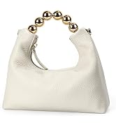 DORIS&JACKY Top Handle Leather Clutch Purse, Women Designer Pearl Tote Bag | Premium Small Handhe...