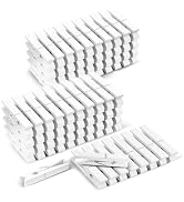 100 Pack White Clothes Pins 2.9 Inch, Heavy Duty Rust Resistant Clothespins for Photo Wall Displa...
