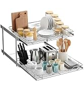 HOLDN’ STORAGE Two Tier Pull Out Cabinet Organizer, Individual Sliding Drawers - Heavy Duty Metal...
