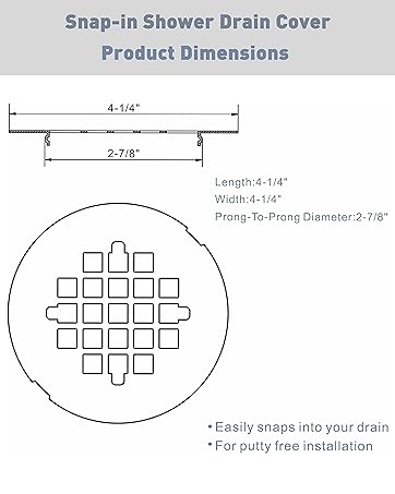 Snap-in Shower Floor Drain Cover