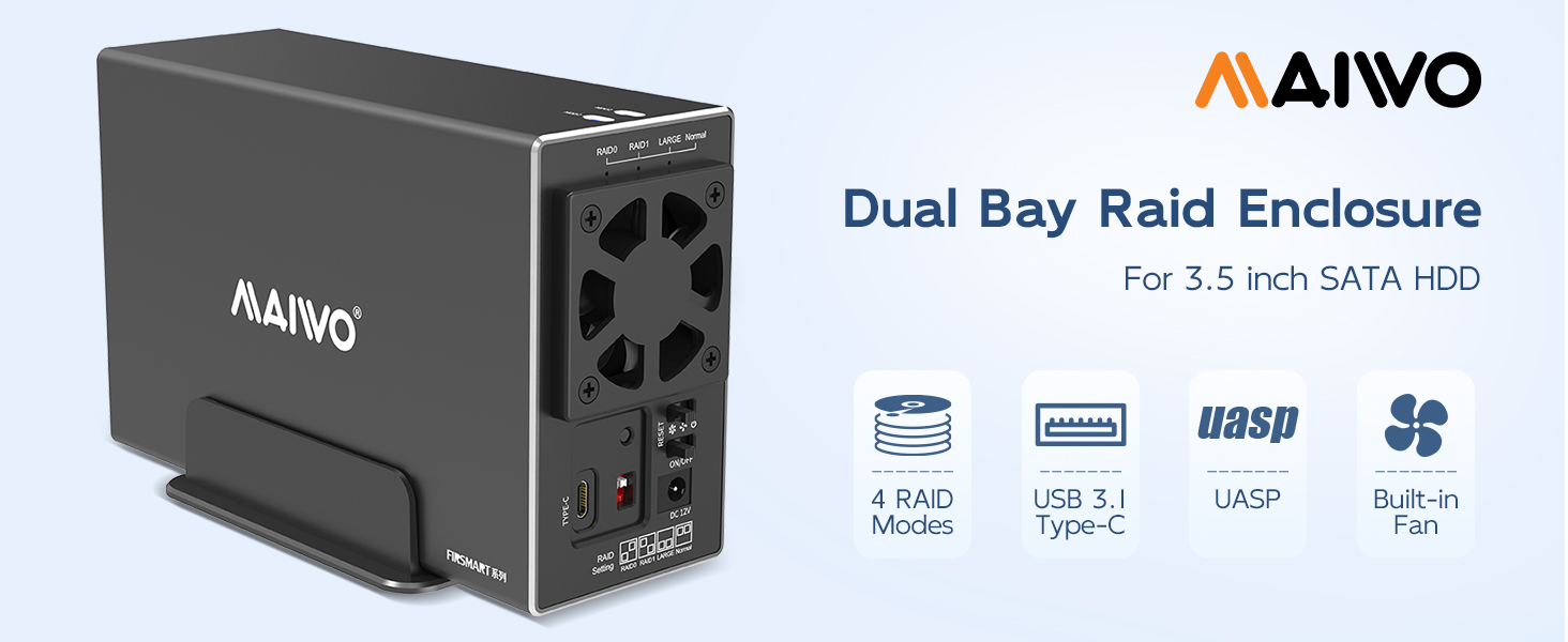 Enclosure for 3.5‘’ SATA Hard Drive USB3.1 GEN2 10Gbps Speed