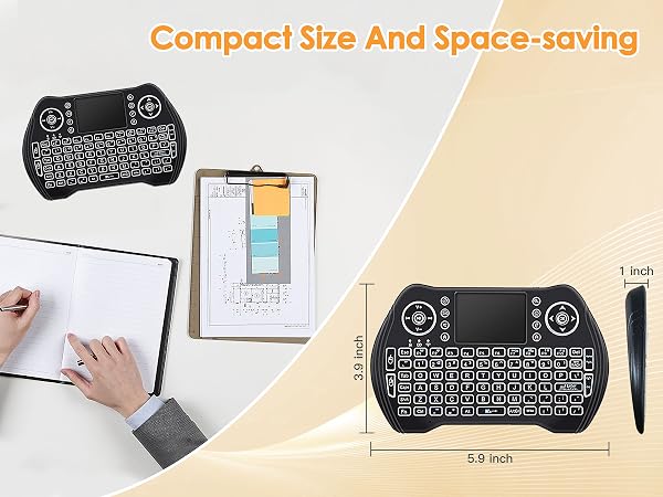 Backlit mini keyboard is small enough to carry around with you