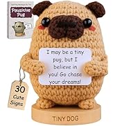 Pug Gifts for Pug Lovers - Tiny Positive Crochet with 30 Uplifting Signs for Dog Owners - Funny a...