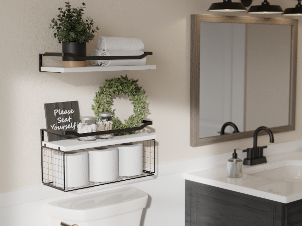 bathroom shelves