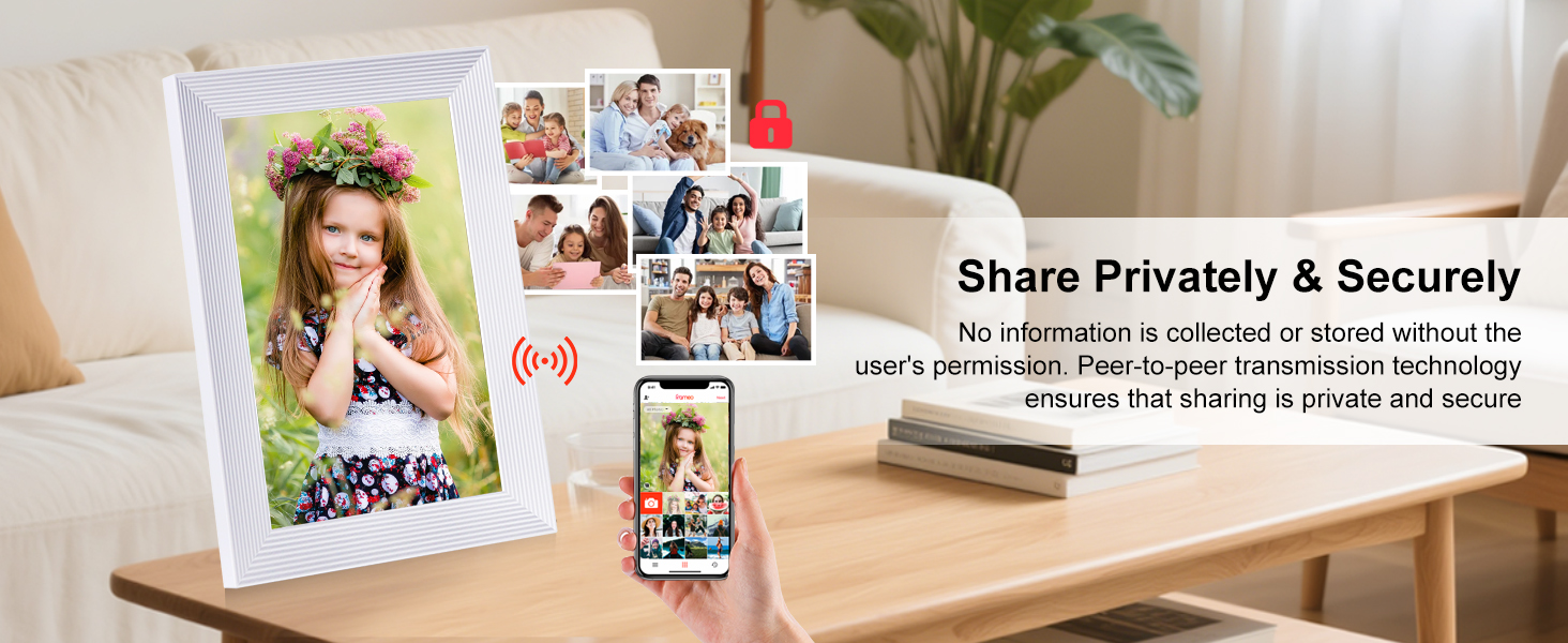 frameo white wifi digital picture frame 10.1 inch smart electronic load from phone for photos