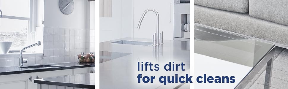 lifts dirt for quick cleans