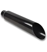 FGJQEFG 4 Inch Inlet 7 Inch Outlet Gloss Black Stainless Steel Miter Cut Diesel Exhaust Stack Die...