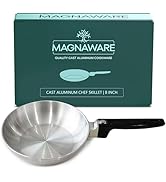 MAGNAWARE 8-Inch Chef Skillet – Quick & Even Heat Distribution – Lightweight Cast Aluminum Frying...