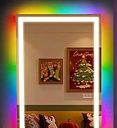 FENCHILIN Full Length LED Mirror with Lights 63"x25.59" RGB Full Body Floor Mirror with Stand Wal...