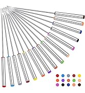 15pcs 9.5 Inch Fondue Sticks, Smores Sticks, Stainless Steel Fondue Forks with Heat Resistant Han...