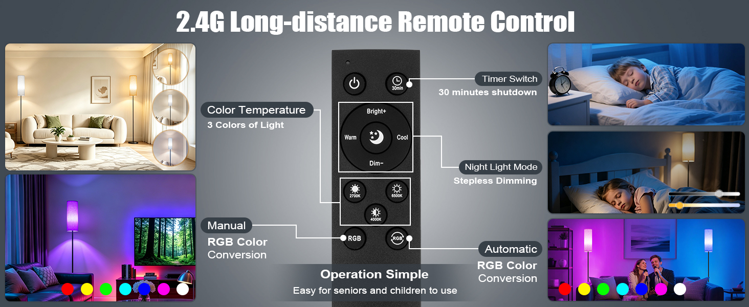 color changing floor lamp with remote smart floor lamps with remote control