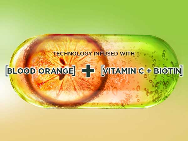 technology infused with blood orange, vitamin C and biotin