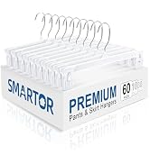 Smartor Skirt Hangers|Pants Hangers with Clips 60 Pack | Space Saving| Durable| Durable Clips| Pa...